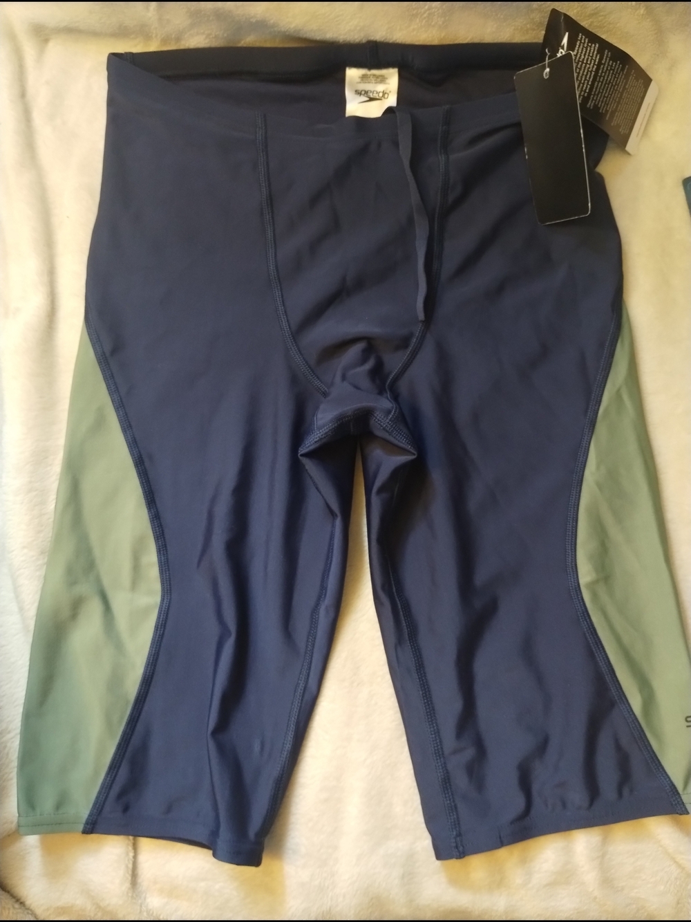 Speedo Navy Blue And Soft Olive Men’s Swim Hybrids